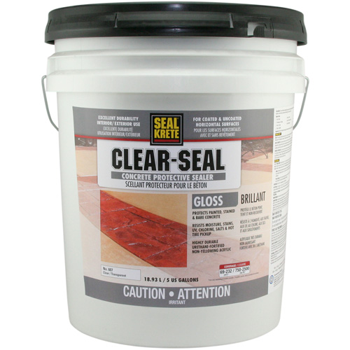 Produit d&eacute;tanch&eacute;it&eacute; protecteur Seal-Krete, 18,93 L, &agrave; l'eau, Brillant, Transparent R.M.G. Prévention