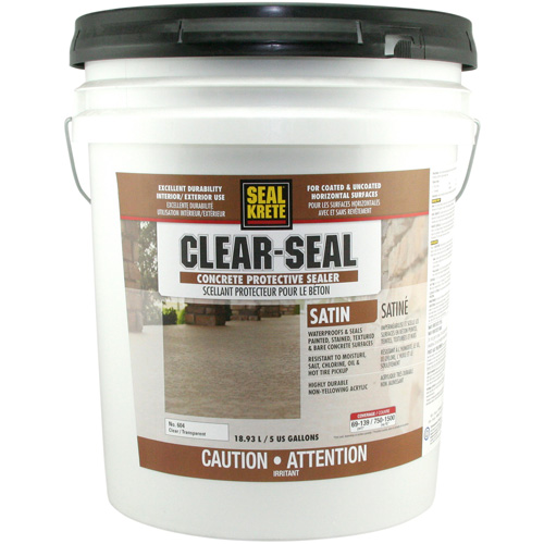 Seal-Krete&reg; Protective Sealer, 18.93 L, Water-Based, Satin, Clear R.M.G. Prévention