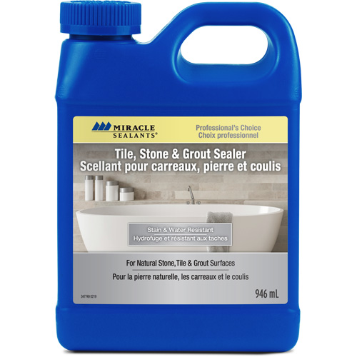 Scellant pour carreaux, pierres et coulis Miracle Sealants, Cruche R.M.G. Prévention