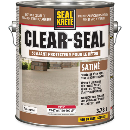 Produit d&eacute;tanch&eacute;it&eacute; protecteur Seal-Krete, 3,78 L, &agrave; l'ur&eacute;thane, Satin, Transparent R.M.G. Prévention