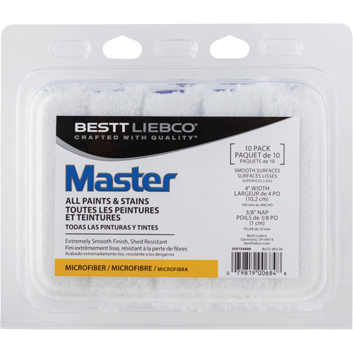 Master Microfiber Roller Cover, 10 mm (3/8") Nap, 101.6 mm (4") L R.M.G. Prévention