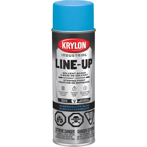 Industrial LINE-UP Solvent-Based Pavement Striping Aerosol Paint, Blue, 18 oz., Aerosol Can R.M.G. Prévention
