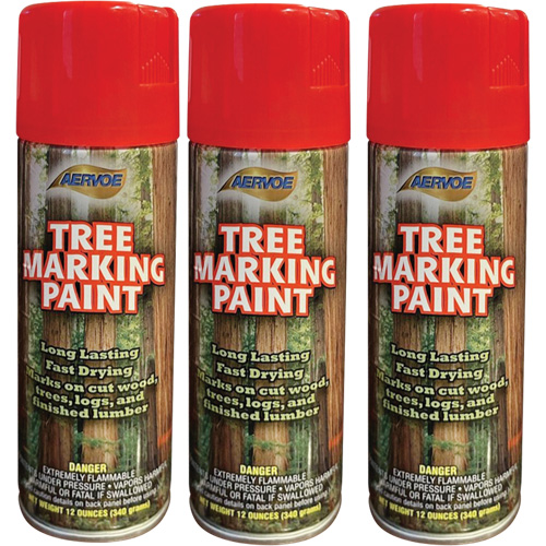 Peinture fluorescente pour marquer les arbres Aervoe 690, Rouge fluorescent, 16 oz R.M.G. Prévention