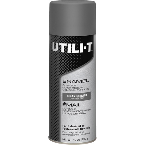 UTILI-T General Purpose Enamel Spray Paint, Grey Primer, 10 oz./283 g, Aerosol Can R.M.G. Prévention