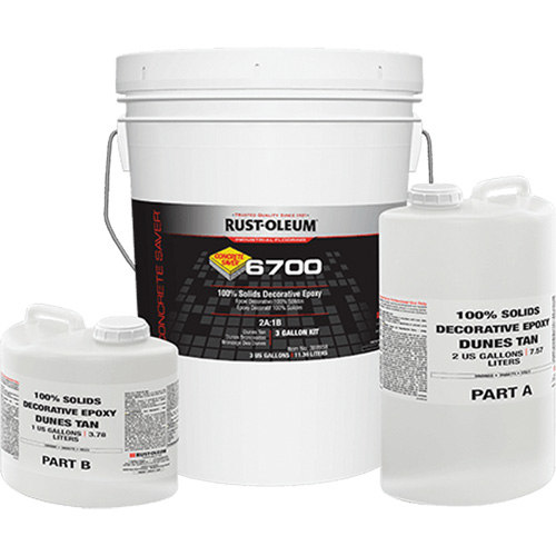 6700 100% Solids Decorative Epoxy, 3 gal., Epoxy-Based, High-Gloss, Beige R.M.G. Prévention