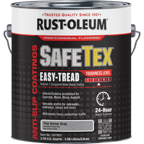 Rev&ecirc;tement d'acrylique SafeTex Easy-Tread, 1 gal., &agrave; l'eau, Plat/Textur&eacute;, Gris R.M.G. Prévention