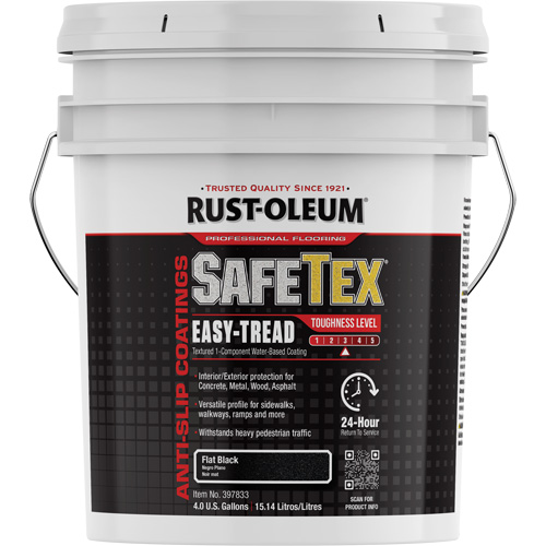 Rev&ecirc;tement d'acrylique SafeTex Easy-Tread, 4 gal., &agrave; l'eau, Plat/Textur&eacute;, Noir R.M.G. Prévention