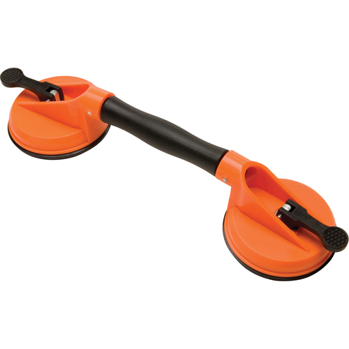 Manually Operated Hand Vacuum Cups - Double Handcup-Swivel, 50 lbs. Capacity, 4-5/8", Lever, 13" Handle Length R.M.G. Prévention