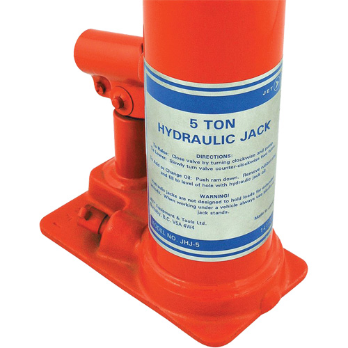 JHJ-5 Crics &agrave; bouteille pour usage tr&egrave;s intensif, 5 tonne(s), 15-3/8" Hauteur &eacute;lev&eacute;e R.M.G. Prévention