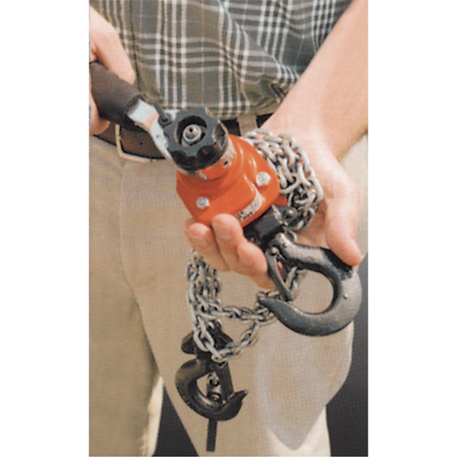 Series 602 Mini Ratchet Lever Hoist, 5' Lift, 550 lbs. (0.275 tons) Capacity, Steel Chain R.M.G. Prévention