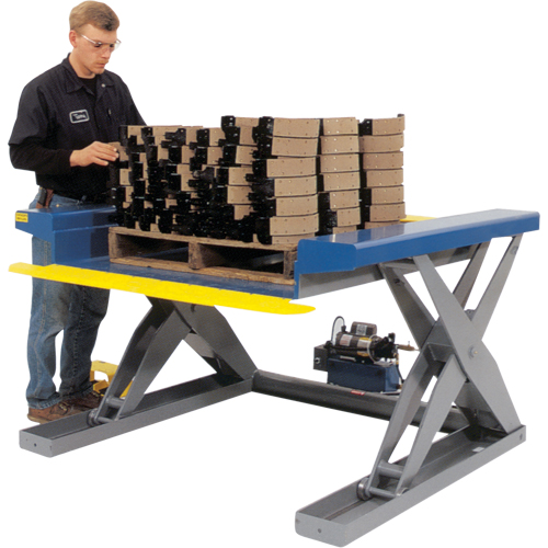 Hydraulic Floor-Height Scissor Lift Tables, Steel, 2000 lbs. Capacity R.M.G. Prévention