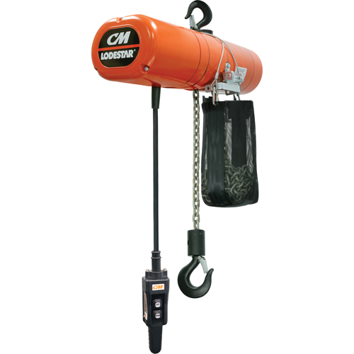 Lodestar Electric Chain Hoists, 10' Lift, 250 lbs. (0.125 tons) Capacity, 60 FPM R.M.G. Prévention