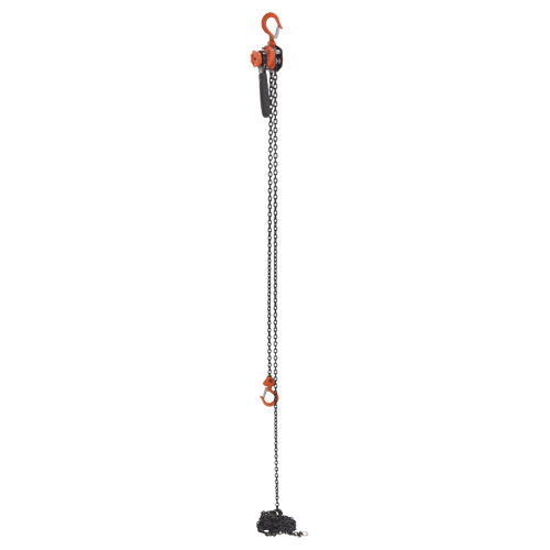 Mini Lever Hoist, 15' Lift, 500 lbs. (0.25 tons) Capacity, Steel Chain R.M.G. Prévention