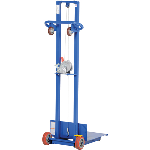Empileur &agrave; plateforme, M&eacute;canisme Treuil manuel, Capacit&eacute; de 400 lb, Levage max de 58" R.M.G. Prévention