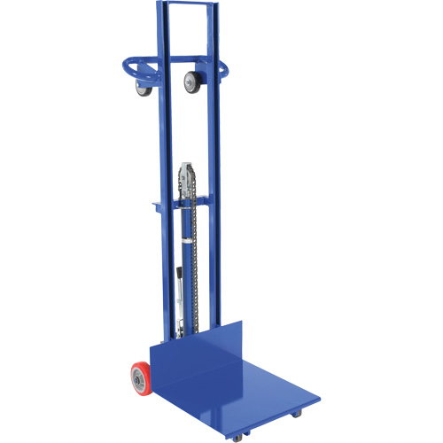 Gerbeur hydraulique &agrave; plateforme, M&eacute;canisme Pompe au pied, Capacit&eacute; de 400 lb, Levage max de 51-1/8" R.M.G. Prévention