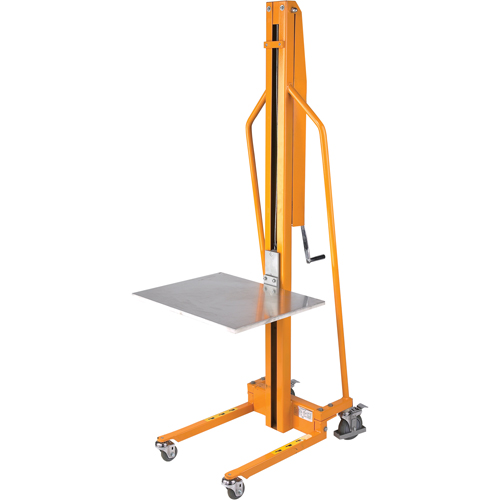 Platform Lift Stacker, Hand Winch Operated, 220 lbs. Capacity, 58-1/2" Max Lift R.M.G. Prévention