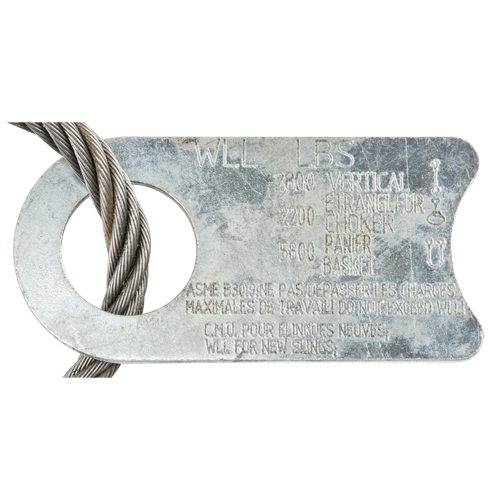 &eacute;lingue de levage &agrave; c&acirc;ble m&eacute;tallique - deux boucles R.M.G. Prévention