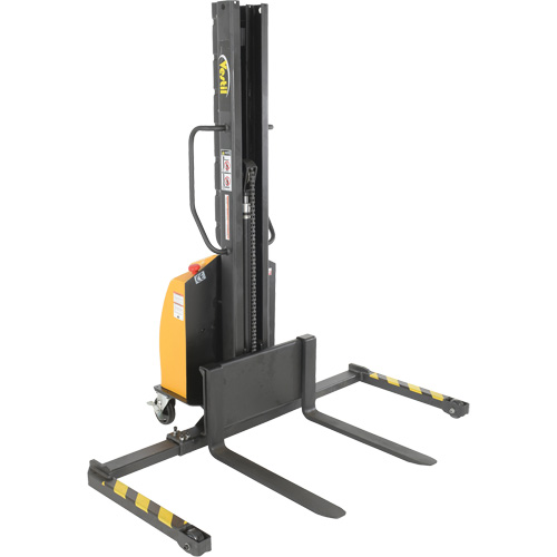 Narrow Mast Powered Lift Stacker, Electric Operated, 1000 lbs. Capacity, 63" Max Lift R.M.G. Prévention