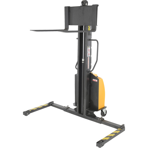 Narrow Mast Powered Lift Stacker, Electric Operated, 1000 lbs. Capacity, 63" Max Lift R.M.G. Prévention