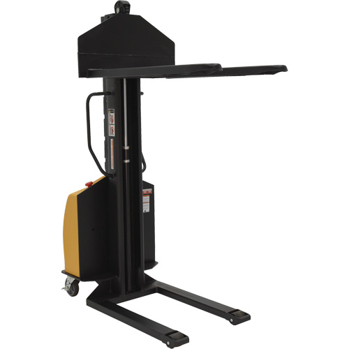 Narrow Mast Powered Lift Stacker, Electric Operated, 1000 lbs. Capacity, 63" Max Lift R.M.G. Prévention