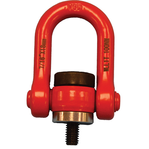 Anneau de levage pivotant VQ pour palan, M8, Longueur du filetage 12 mm, Acier alli&eacute; R.M.G. Prévention