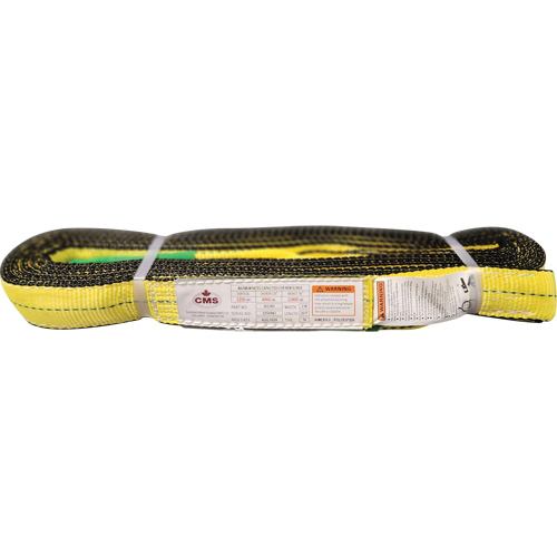 Polyester Web Sling, Double Ply, Twisted Eye, Type 4, 2" W x 20' L, 6400 lbs. Vertical Cap. R.M.G. Prévention