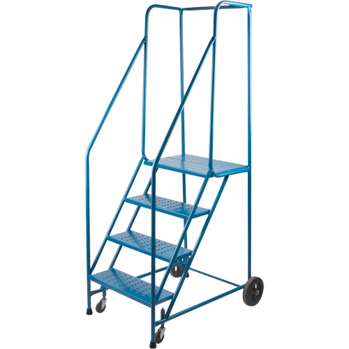 CSA-Certified Rolling Step Ladder, 4 Steps, 22" Step Width, 37" Platform Height, Steel R.M.G. Prévention