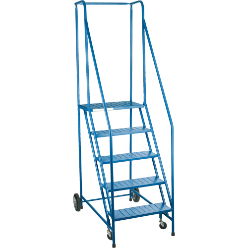CSA-Certified Rolling Step Ladder, 5 Steps, 22" Step Width, 46" Platform Height, Steel R.M.G. Prévention