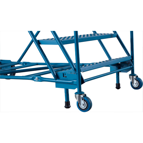 CSA-Certified Rolling Step Ladder with Locking Step, 14 Steps, 30" Step Width, 128" Platform Height, Steel R.M.G. Prévention