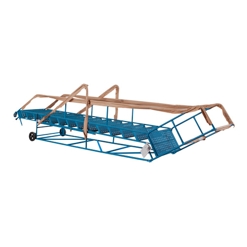 CSA-Certified Rolling Step Ladder with Locking Step, 14 Steps, 30" Step Width, 128" Platform Height, Steel R.M.G. Prévention