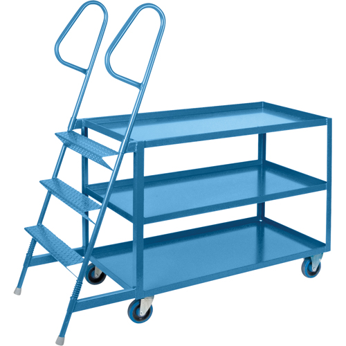Stock Picking Carts, Steel, 24" W x 64" D, 3 Shelves, 1200 lbs. Capacity R.M.G. Prévention