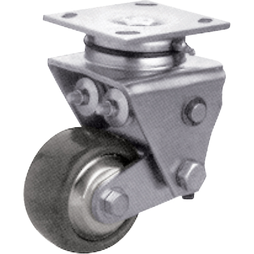 Heavy-Duty Caster, Swivel, 4" (101.6 mm), Solid Elastomer, 900 lbs. (408 kg.) R.M.G. Prévention