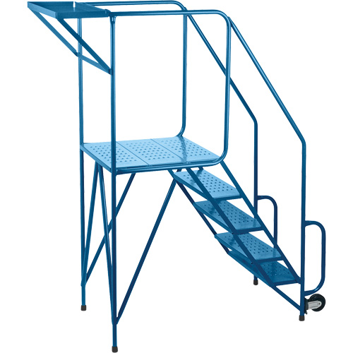 Mechanics/Maintenance Rolling Ladder, Steel, 5 Steps, 47" Platform Height R.M.G. Prévention