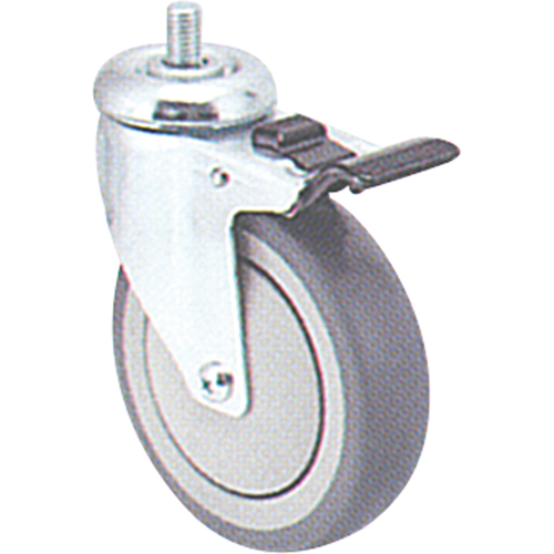 Zinc Plated Caster, Swivel with Brake, 5" (127 mm) Dia., 240 lbs. (108 kg.) Capacity R.M.G. Prévention