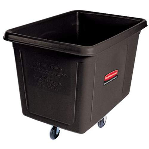 Chariot cubique, Plastique recycl&eacute; noir, 38" lo x 26" la x 28" h, Volume 8 pi³, Capacit&eacute; 300 lb R.M.G. Prévention