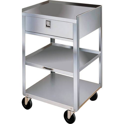 Stainless Steel Equipment Stands, 300 lbs. Capacity, Stainless Steel, 16-3/4" x W, 30-1/8" x H, 18-3/4" D, 1 Drawers R.M.G. Prévention