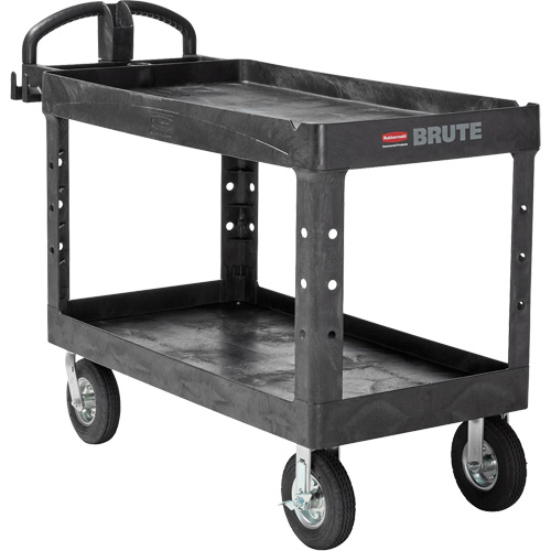 Heavy-Duty Utility Cart, 2 Tiers, 25-1/4" x 33-1/4" x 55", 750 lbs. Capacity R.M.G. Prévention