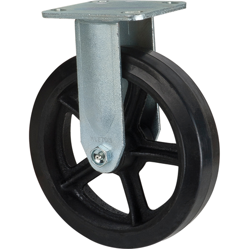 Roulette moul&eacute;, Fixe, 8" (203,2 mm), Caoutchouc, 660 lb (299 kg) R.M.G. Prévention