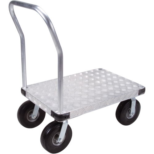 Chariots &agrave; plateforme en aluminium, 24" la x 36" lo, 1200 lb cap, Roues Anticrevaison R.M.G. Prévention