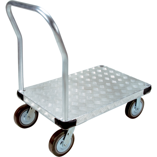 Aluminum Platform Truck, 24" W x 36" L, 4000 lbs. Cap., Polyurethane Wheels R.M.G. Prévention