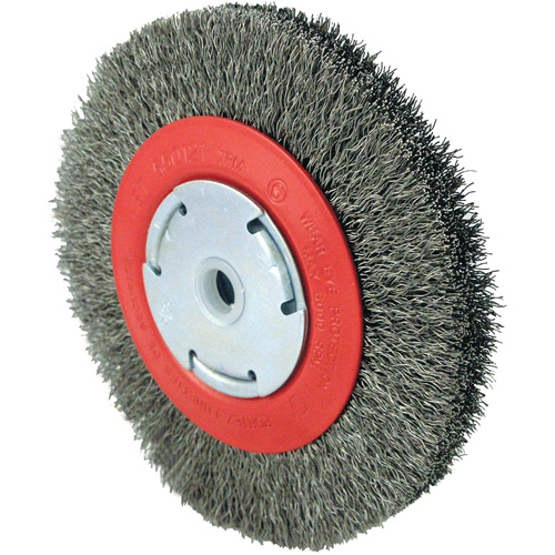 Brosse &agrave; fils cr&ecirc;p&eacute;s 101F-2M, 6" dia., Fils 0,014", Arbre 1/2" - 2" R.M.G. Prévention