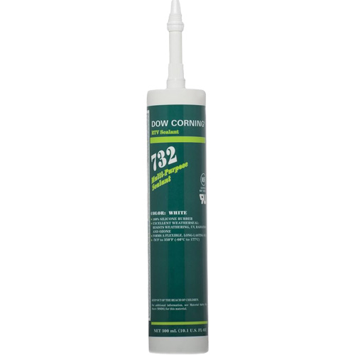 Scellant polyvalent &agrave; base de silicone Dowsil 732, 300 ml, Cartouche, Blanc R.M.G. Prévention