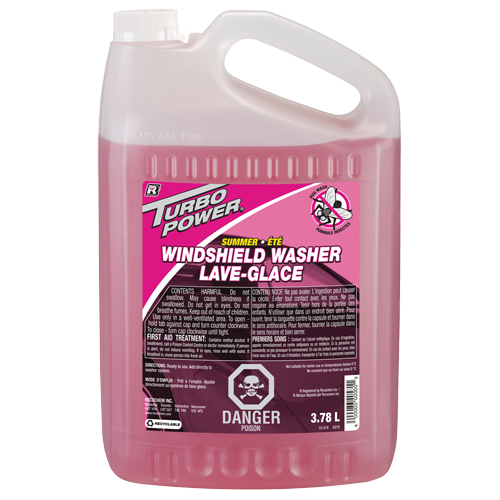 Turbo Power&reg; Summer Bug Wash Windshield Washer Fluid, Jug, 3.78 L R.M.G. Prévention