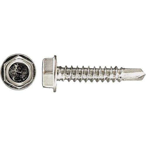 100-Piece Drill-X&reg; Hex HD Tapping Screws, #12 Dia., 1-1/4" L, Zinc Plated R.M.G. Prévention