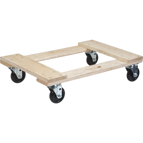 Socle roulant en bois dur, Roues en Polyol&eacute;fine, Capacit&eacute; de 900 lb, 18" la x 24" p x 7" h R.M.G. Prévention