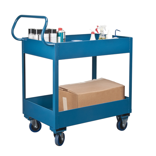 Chariots de service &agrave; bordure profonde, 2 Tiers, 24" la x 47" h x 36" p, Capacit&eacute; 1200 lb R.M.G. Prévention