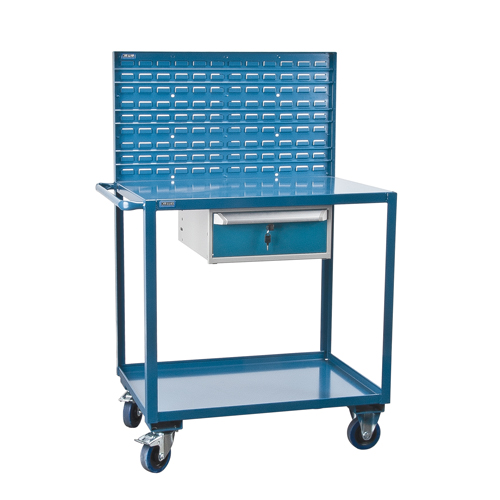 Mobile Service Cart, 2 Tiers, 24" W x 57" H x 40" D, 1200 lbs. Capacity R.M.G. Prévention