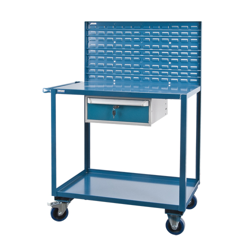 Mobile Service Cart, 2 Tiers, 24" W x 57" H x 40" D, 1200 lbs. Capacity R.M.G. Prévention