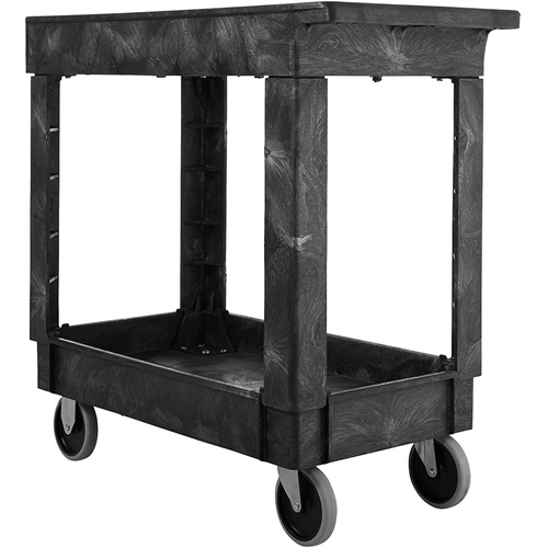 Chariot utilitaire avec poign&eacute;e, 2 tiers, 34" x 31-1/4" x 16", Capacit&eacute; 500 lb R.M.G. Prévention