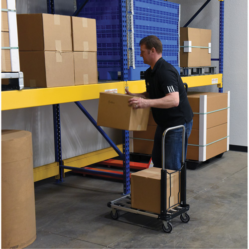 Fold-Up Platform Truck, Stainless Steel, 300 lbs., 28" L x 16" W, 33-1/2" High R.M.G. Prévention